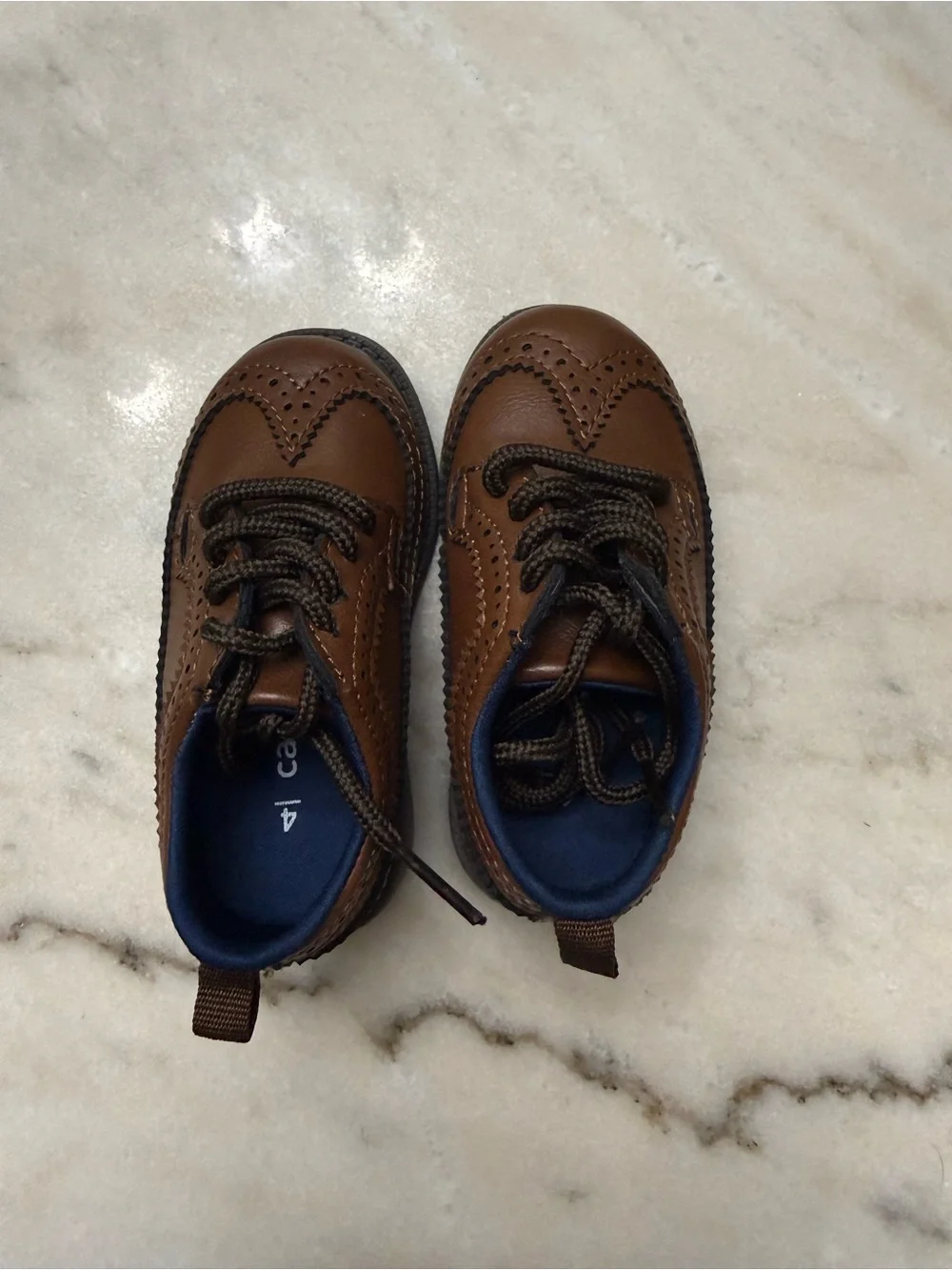 Carter's Brown Toddler Wingtip Lace-Up Dress Shoes